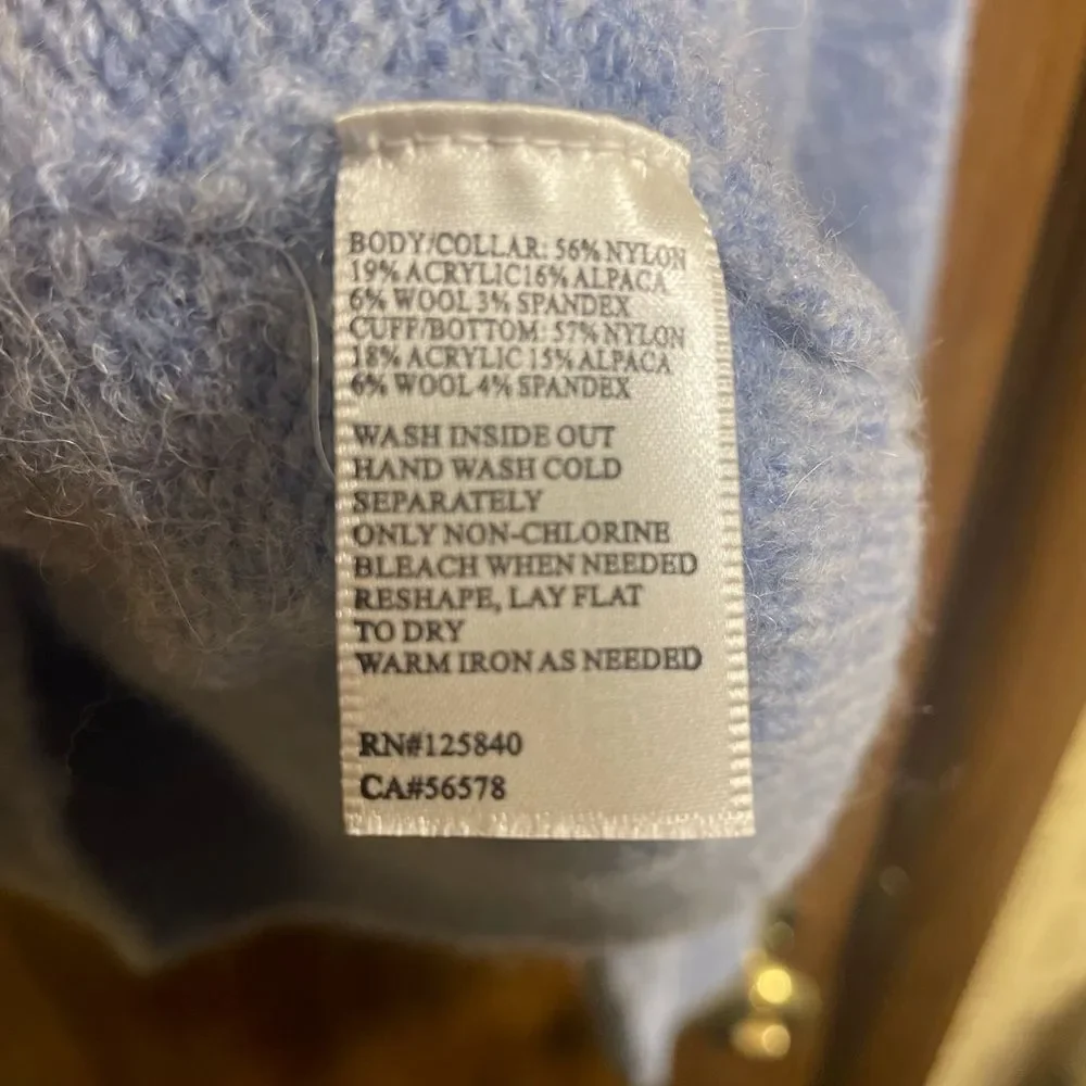 INTERMIX Blue Off-the-Shoulder Sweater Cozy Knit - Picture 5 of 7